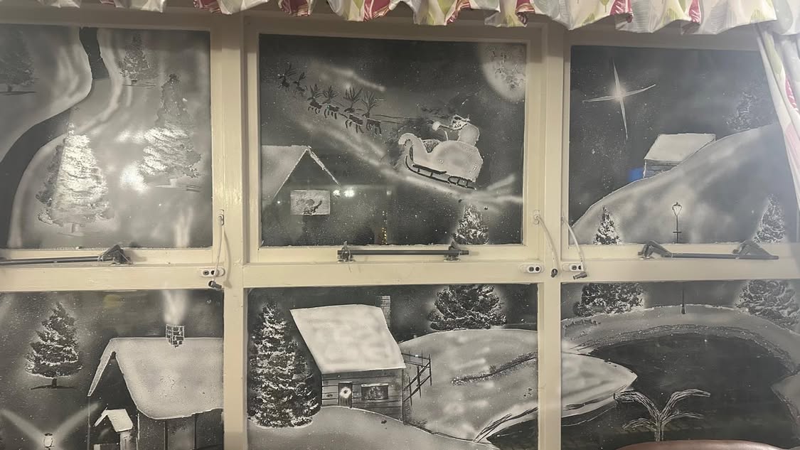 #stmarysnursinghome  lounge's window at night. It's looking like Christmas….