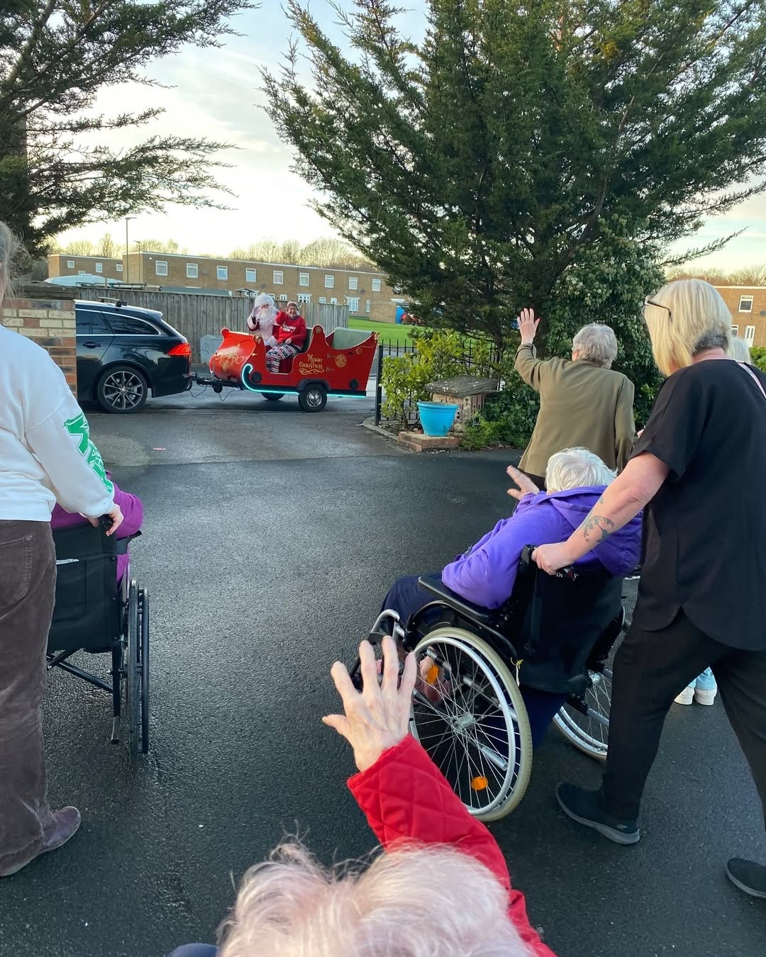 #lindisfarnenewtonaycliffe 
On Friday, 12th December, our local community arranged for Santa and his sleigh to come to the care home to see our residents, who thoroughly enjoyed meeting him.