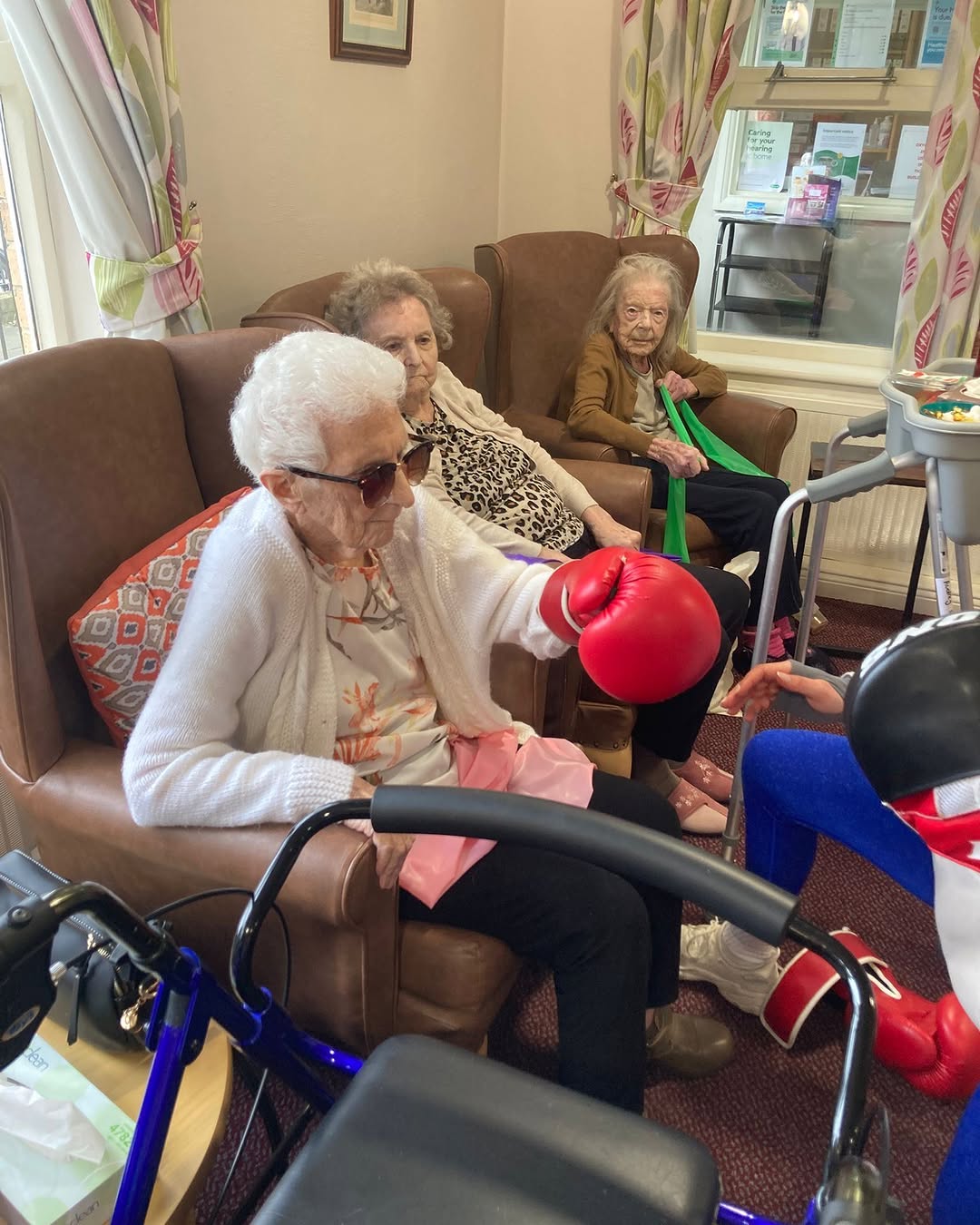 Enjoying boxercise here at #stmarysnursinghome 💪🥊