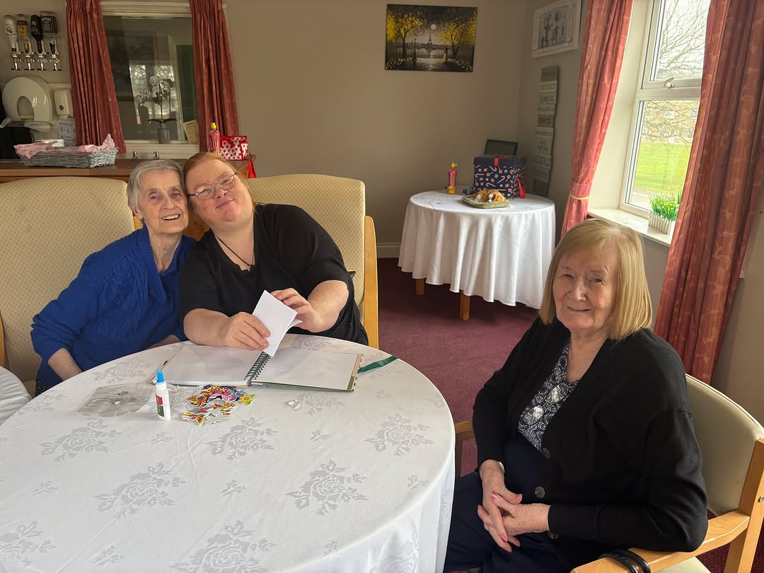 #lindisfarnenewtonaycliffe 

At Heather’s craft club we have made a start on scrapbooks, for each floor of our care home, we plan to fill these with pictures of all the fun things we get up to for residents and families to look at. We had a great time doing this activity 😍