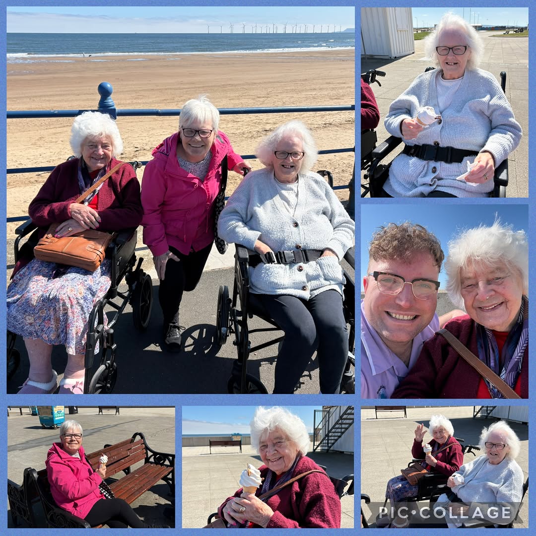 Our residents from #LindisfarneHartlepool had a wonderful day out at Seaton Carew 🌊☀️ 

They enjoyed a gentle stroll along the sea front, taking in the fresh sea air and beautiful coastal views, followed by a well-earned ice cream treat 🍦😋 

Days like these are so special. Full of smiles, laughter, and simple pleasures 💙😊