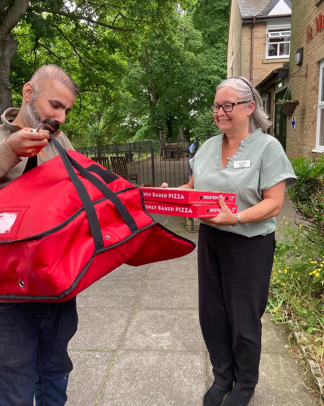 #stmarysnursinghome 

Thank you Flames Grill Chester-le-Street for your kindness - Treating us with pizzas much appreciated by all here at the care home